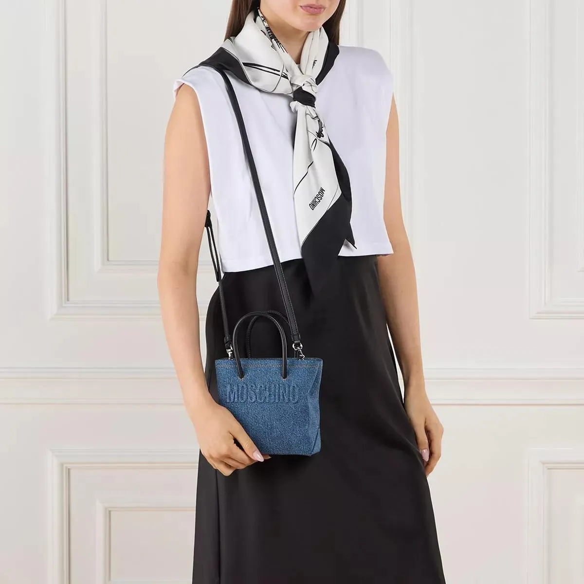   Moschino  Shopping Bag-Denim Fantasia Blu  Crossbody Bag 