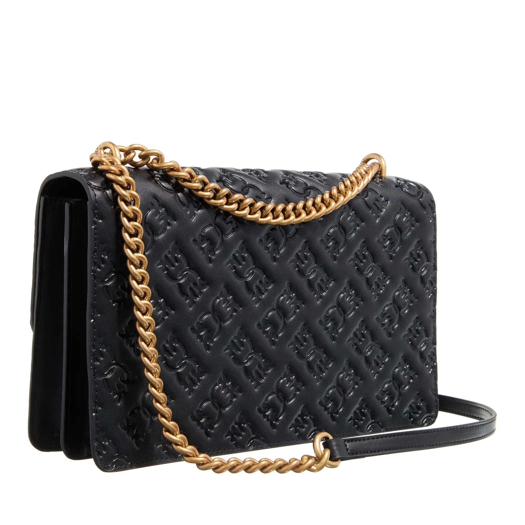   Pinko  Love One Classic Dc Nero-Antique Gold  Crossbody Bag 