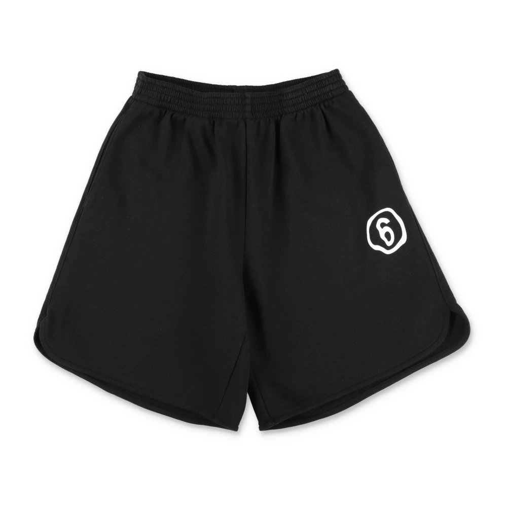 Schwarze Baumwolljungen Sweat Shorts